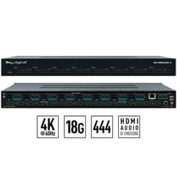 Key Digital MS8X8G 8x8 4K 18G HDMI Matrix Switcher with Independent Audio Switching, Balanced/Unbalanced Audio, Audio De-embedding of Analog L/R/PCM