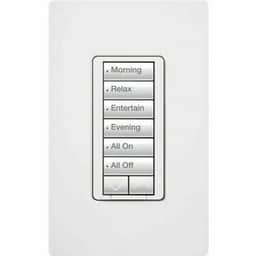 Lutron RRD-H6BRL-WH RadioRA 2 Wireless Dual Group with 2 Raise and Wall-Mounted Lower Keypad White 120V