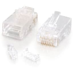 RJ45 CAT5E MOD plug rnd sld/strnd 100pk