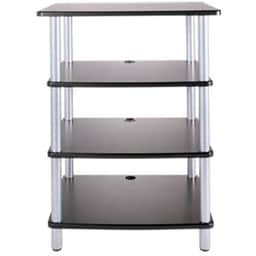 Accurate Series 4-Shelf Audio Component Stand, 33" height, Black & Silver