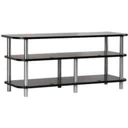 Accurate Series 3-Shelf TV Stand, 48″ width, Black & Silver