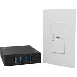 Superbooster 1-Port USB over Cat6a Wall Plate to 4-Port USB Extender Kit