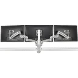 KX Low-Profile Triple Monitor Arms, Column Desk Mount, Silver