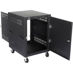 25" Deep, 14RU Mobile Equipment Rack Includes: Casters, and Side Handles