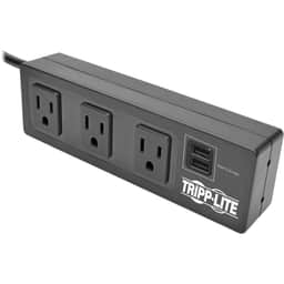 3-Outlet Surge Protector Power Strip Clamp w/2-Port USB Charging