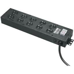 15ft Waber Power Strip 120V 5-15R 10 Outlet Metal