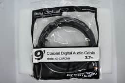 Key Digital KD-CSPCM9 New 9' Gold Coaxial Digital, Subwoofer Audio Cable Designed in USA, Stock USA