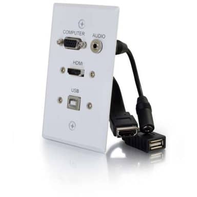 HDMI,VGA,3.5mm Audio and USB Pass Through Wall Plate