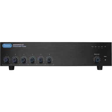 CE Listed 6-Input, 200-Watt Mixer Amplifier with Automatic System Test
