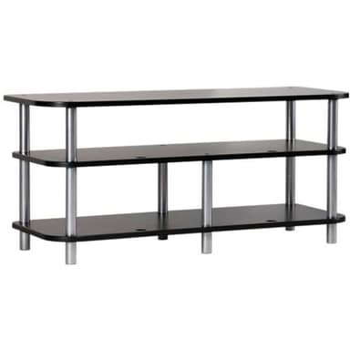 Accurate Series 3-Shelf TV Stand, 48" width, Black &amp; Silver