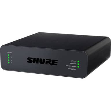 SHURE 4Input XLR connectors Mic Line Dante Audio  Network TAA