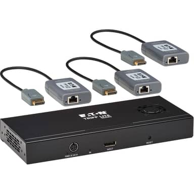 DisplayPort to DisplayPort Splitter/Extender Kit over Cat6, 3-Port MST