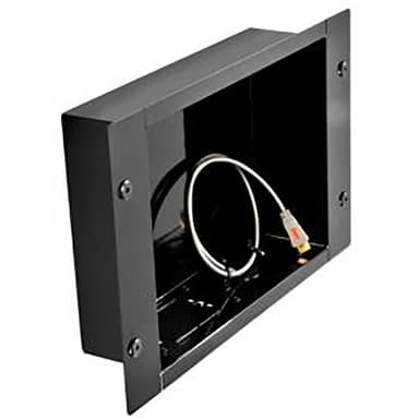 In-wall Metal Box Large w/1 knock out for A/V Accessories-Gloss Black