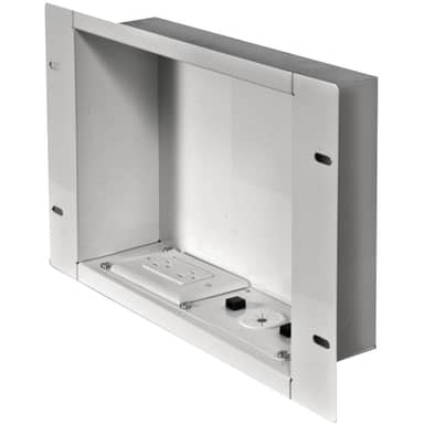 In-Wall Metal Box Large with 1 Knock Out and Power Outlet for A/V Access