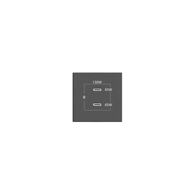 Black 2 ports USBC 130W (65W when both ports connected) fast charging