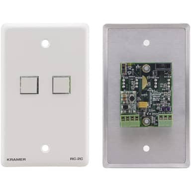 2 Button Control Wall Plate, White Design Frame