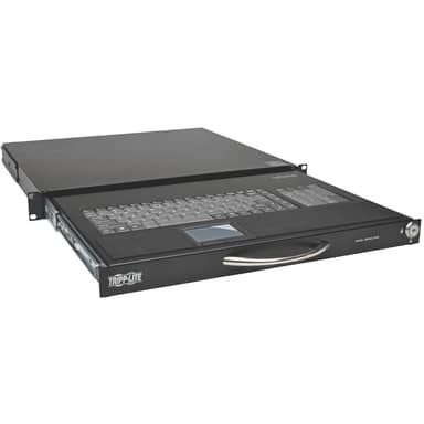 1U Rackmount Keyboard w KVM Cable Kit for 2-Post or 4-Post Racks