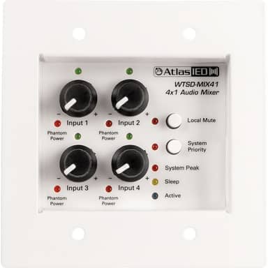 WTSD-MIX41K In/Out Analog Wall 4x1 Mixer Amp